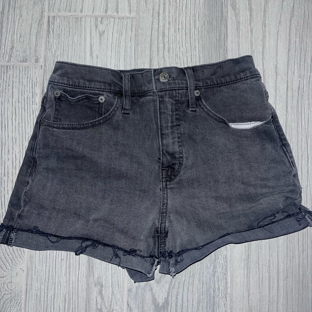 Woman’s gray denim shorts from Madewell
